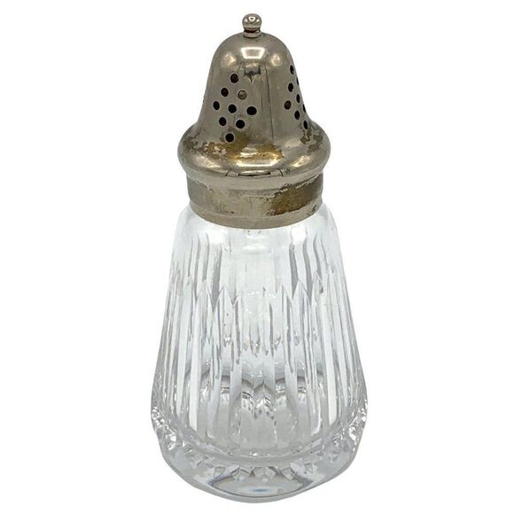Vintage Gucci Italian Cut Crystal Sugar Shaker Muffineer Silver Plated RARE HTF - Picture 1 of 9